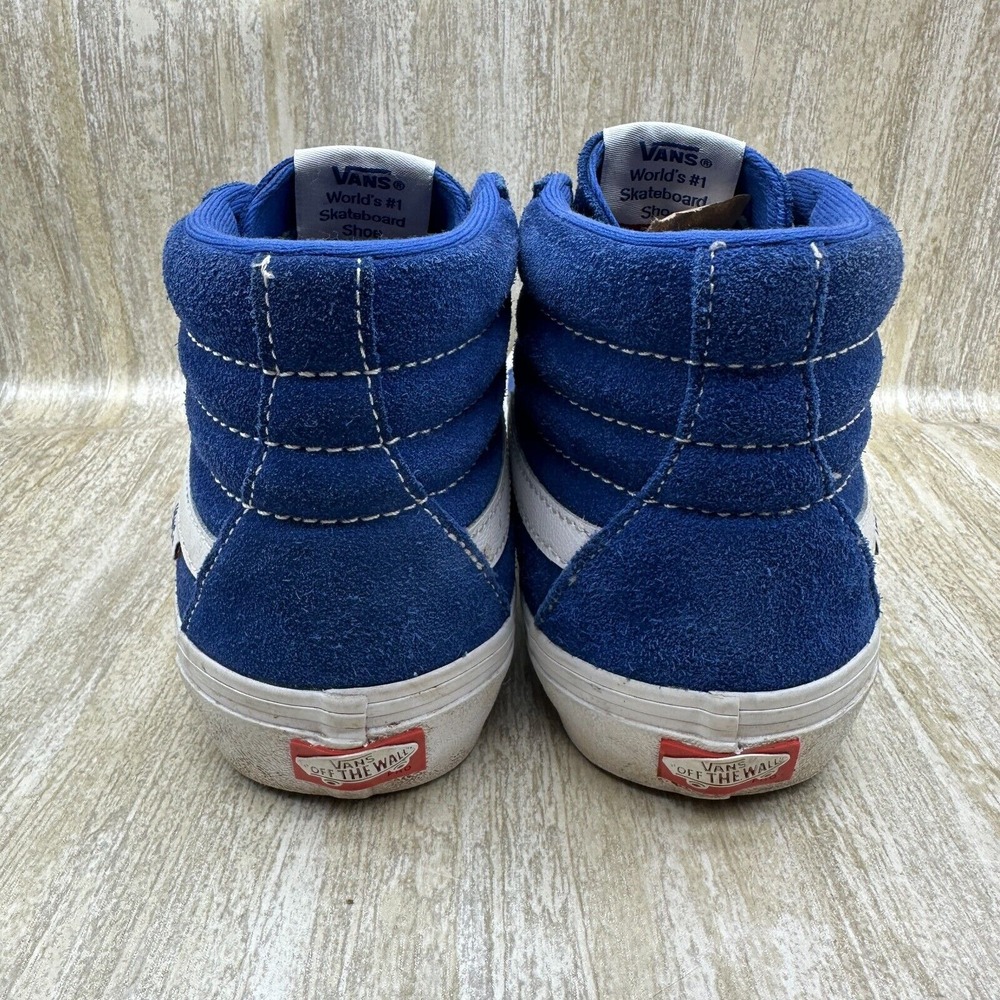 Vans Men 7.5 Womens 9 Shoes Sk8-Hi Pro True Blue White High Top Sneakers - Picture 4 of 8